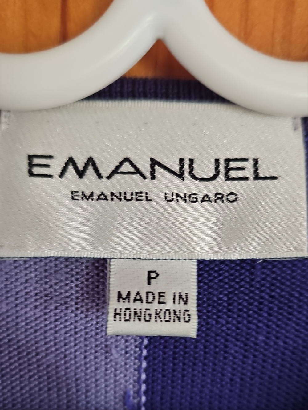Emanuel Ungaro Men's V-Neck Checkerboard Sweater - Dark Purple & Light Lavender - Picture 2 of 10